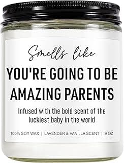 Cute Candle, New Parents Gifts for Couples, New Mom & Dad - Funny Christmas, Pregnancy, Gender Reveal Gifts for Parents to Be, Expecting Mom, 1st Time Mommy to Be, New Dad - 9 oz