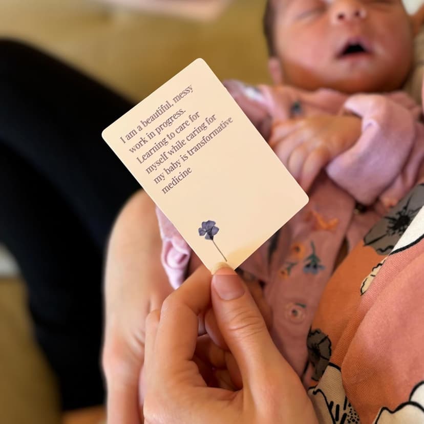 55 New Mom Affirmation Cards – Daily Positive Affirmations for Postpartum Essentials & Pregnancy Must Haves – Thoughtful Gifts for New Moms After Birth – Compact Size, Premium Card Stock & Stand