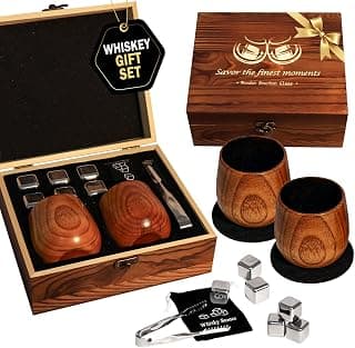 Premium Anniversary Birthday Whiskey Gifts for Men Who Have Everything, Retirement Gifts for Father, Perfect Presents For Dad Charred Wooden Bourbon Drinking Glass, Bourbon Gifts for Men, Classic Style B0F4KQVHNL