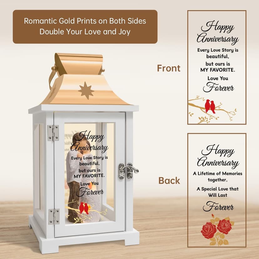 Wedding Anniversary Lantern Gift for Couple Wife Women Her Husband, Best Anniversary Wedding Gift for Couple Wife Parents 1st, 5th, 25th, 50th