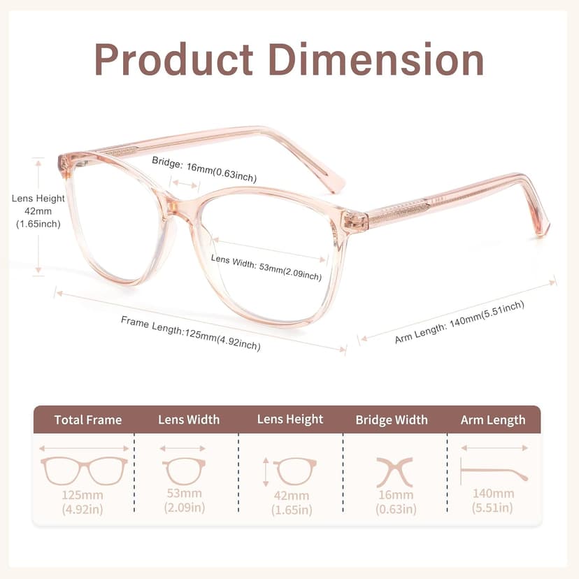 Madison Avenue Blue Light Blocking Glasses Anti Eyestrain UV Glare Blue Light Glasses for Women TV Phone Computer Gaming Eyeglasses Liberty (Crystal Brown)