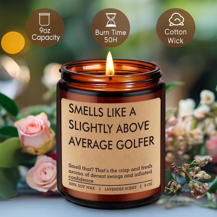 Cool Golf Themed Stuff, Golfing, Christmas, Birthday Presents for an Above Average Golfer, Dad, Boyfriend, Husband, Friend Fairy's Gift Candle, Golf Gifts for Men Him, Funny Gifts for Golfers Women B0FH6SJK5K