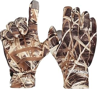 AUSCAMOTEK Duck Hunting Camo Gloves for Men with Touch Screen Fingers