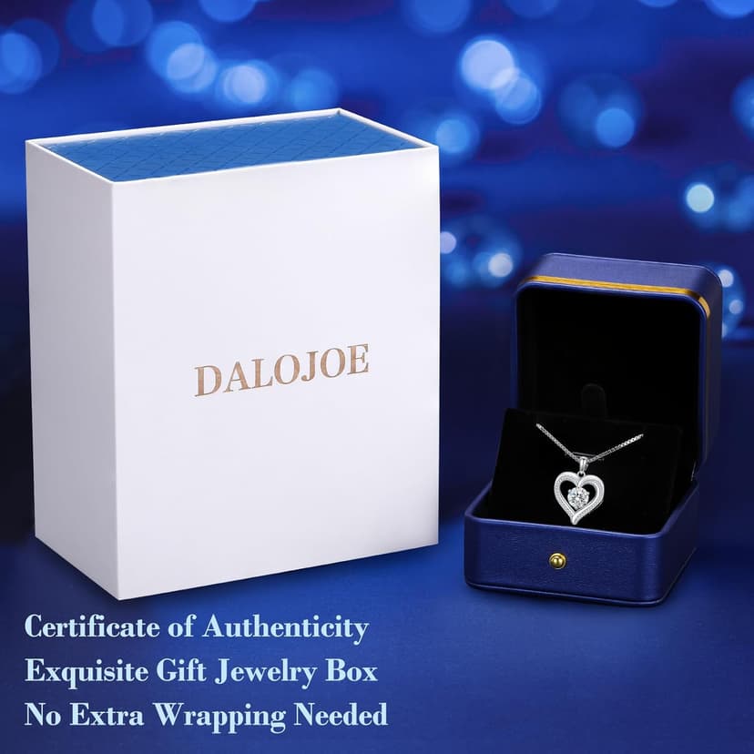 Moissanite Heart Necklaces for Women, 1-3 Carat Moissanite 925 Sterling Silver Necklace, Anniversary Present for Women, Birthday Gifts for Wife, Jewelry Gifts for Christmas, Valentine's Day