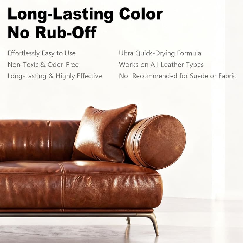 Medium Brown Leather Repair Kit - Recoloring Balm & Dye to Restore Scratches, Faded & Aged Leather & Vinyl Couches, Boots, Car Seats & Furniture