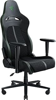 Razer Enki X Essential Gaming Chair: All-Day Comfort - Built-in Lumbar Arch - Optimized Cushion Density - Dual-Textured, Eco-Friendly Synthetic Leather - Adjustable 152-degree Recline - Black