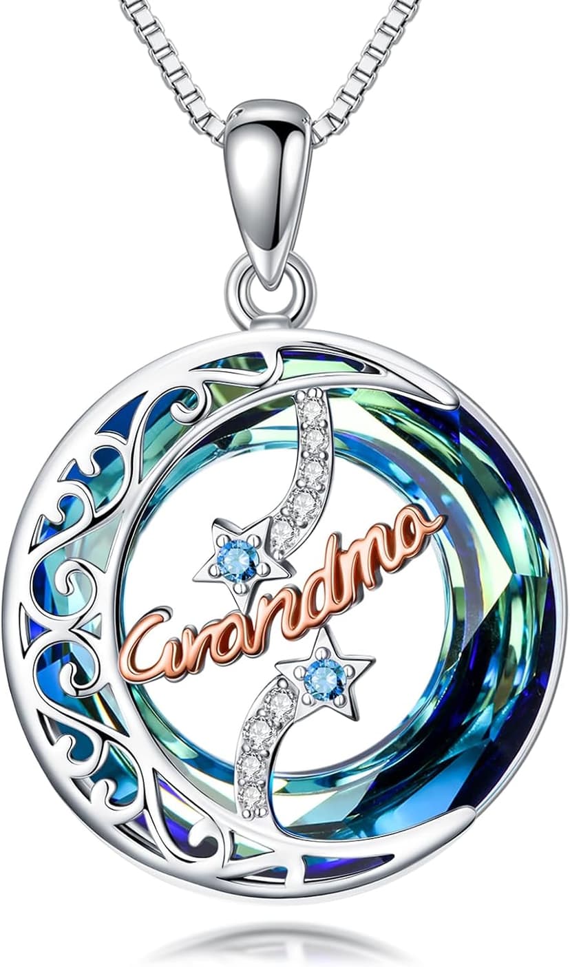 925 Sterling Silver Necklace Gifts for Women Crystal/Opal Jewelry Pendant Christmas Birthday Gift B0F3H4W55B
