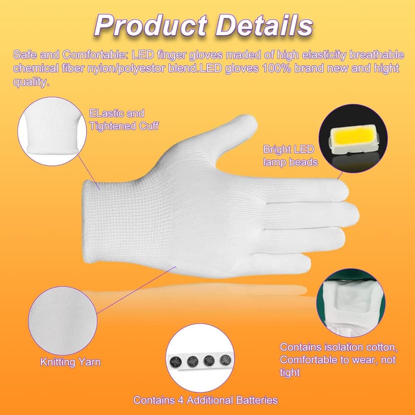 LED Gloves Toys for Boys Age 8-10 Light Up Gloves for Kids, Easter Gift Cool Fun Toys for 8-13 Year Old Boys Girls, Toys for Ages 8-13 LED Gloves Toys for Coolest 12 Year Old Boy Gifts