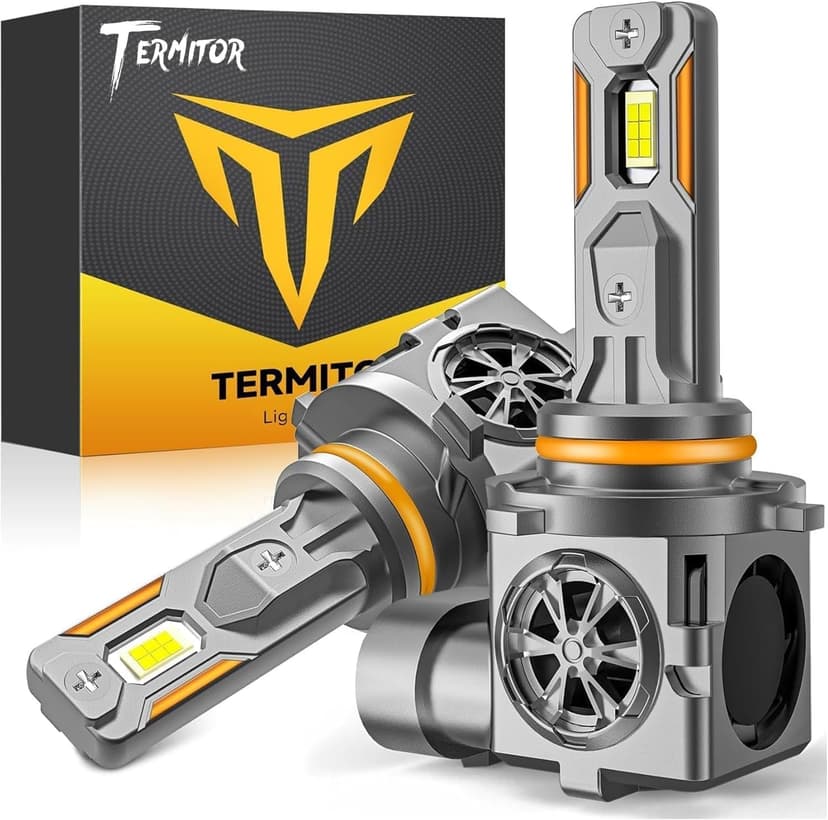 Termitor 2026 Latest 9006 HB4 Bulbs, 50,000LM 1200% Brightness, 6500K Cool White, 80000Hrs Lifespan, 1:1 Size Plug and Play, CANbus Ready, Fog Light Replacement, Pack of 2