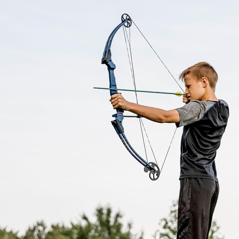 Genesis Archery Original Lightweight Compound Bow with Adjustable Aluminum Riser, 15"-30" Draw Length, 10-20 lb Draw Weight, for Kids and Adults, All Skill Levels