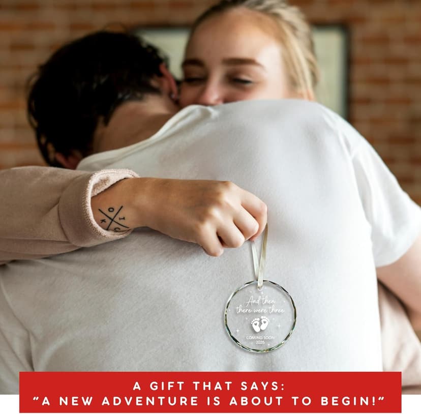 Gifts for Expecting Parents - Expecting Parents to Be Unique Gifts - Baby Pregnancy Announcement Gift Ideas for Husband, Family - Baby Ornament 2026 - Baby Pregnancy Announcement - Glass Ornament