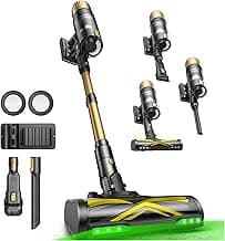 Ultenic Cordless Vacuum Cleaner, 550W 50KPA 65min Runtime, Stick Vacuum with Green Light, Self-Standing & 180° Lay-Flat, Anti-Tangled Brush, Vacuum Cleaners for Home/Hard Floor/Carpet/Pet Hair, U15
