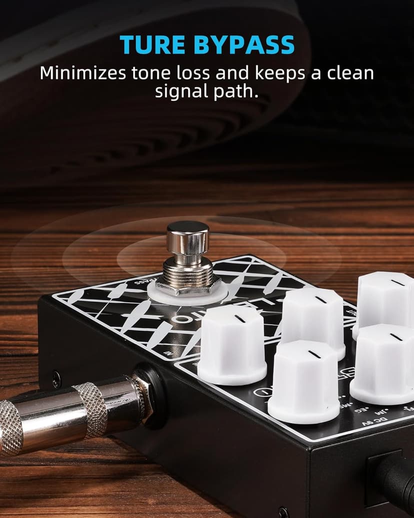 LEKATO Amp Simulator Guitar Effect Pedal with True Bypass Clean to Overdrive for Electric Guitar Bypass (EP-01)