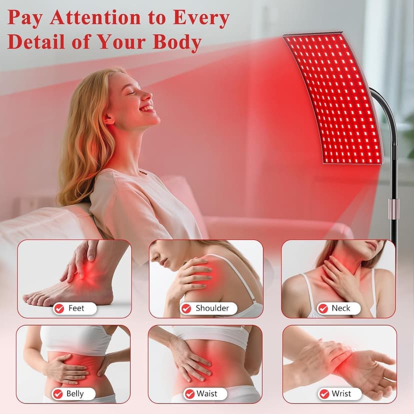 Red Light Therapy for Body Face Infrared Light Therapy for Body with 660nm & 850nm Near Infrared LED Red Light Therapy Panel at Home Protective Glasses for Home Use, Gift for Women Girl B0FH6FN9ZL