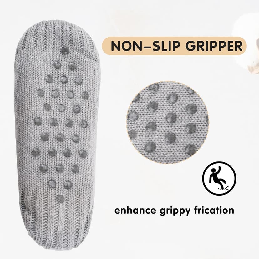 Unisex Fluffy Fuzzy Warm Slipper Socks for Men Women, Thick Fleece Lined Non-Slip Socks Indoor Floor B0DCS3T47Z