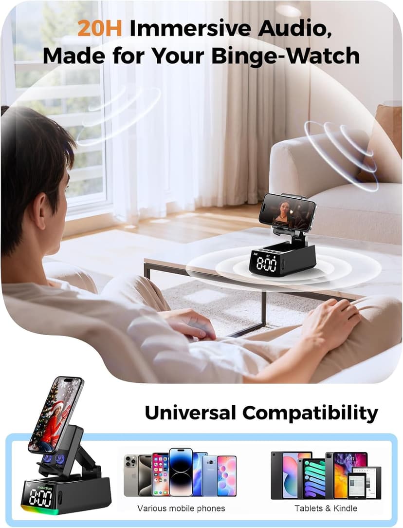 Birthday Gifts for Men Women-Bluetooth Speaker with HD Sound, Stocking Stuffers White Elephant Gifts for Adults, Kitchen Gadgets for Anniversary Idea Gift for Dad Mom Husband Wife(Black)