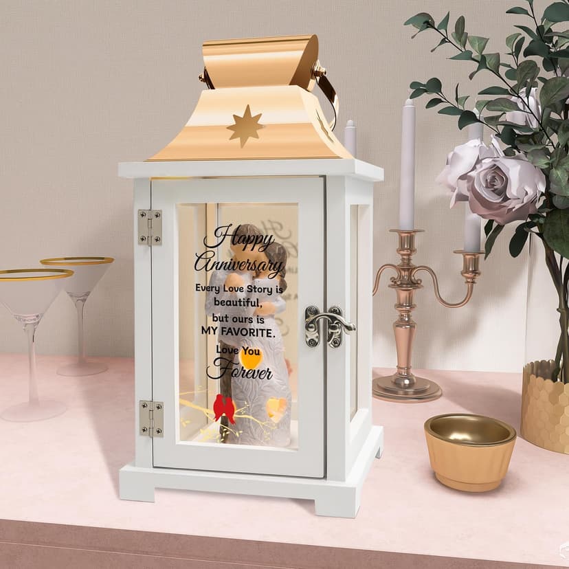 Wedding Anniversary Lantern Gift for Couple Wife Women Her Husband, Best Anniversary Wedding Gift for Couple Wife Parents 1st, 5th, 25th, 50th