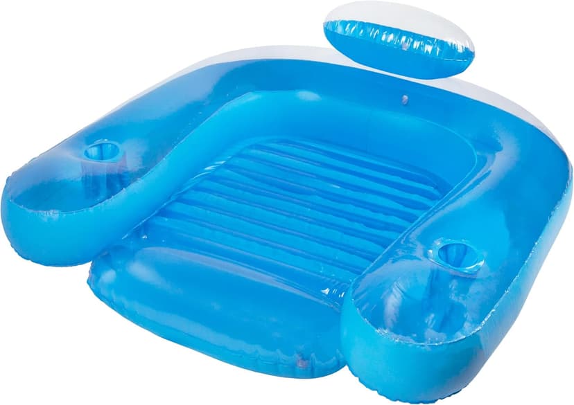 Poolmaster Paradise Water Chair, Inflatable Adult Pool Float Lounge Chair with Backrest, Armrests & Dual Cup Holders, Comfortable Floating Seat for Pool, Lake, Beach or River Relaxation