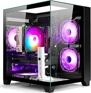 LXZ Prebuilt Gaming PC Ryzen 7 8700F, GeForce RTX 5060 (8GB), 32GB DDR5 RAM, 1TB NVMe 3.0 SSD – Desktop Computer, Tower PC for VR 4K Gamers & Creators