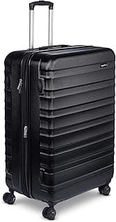 Amazon Basics 30" Hardside Large Checked Luggage, Hardshell Suitcase With Wheels, Expandable For Up to 15% More Space, With Scratch-Resistant Surface, Four Multi-directional Wheels, Black
