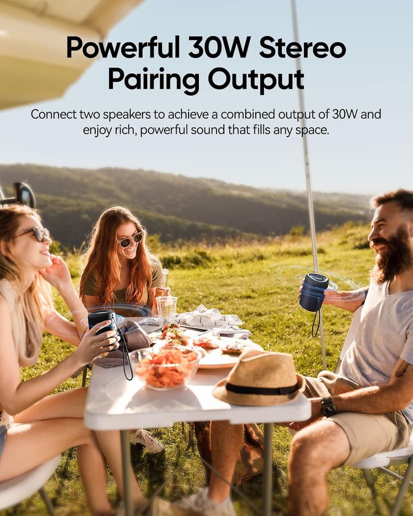 Powerful HD Sound, Dynamic Lights, 15H Playtime, BT 5.3, TWS Pairing, IPX5 Beach|Camping|Pool Accessories, Halloween Music Portable Bluetooth Speaker Gift Ideas: Outdoor Travel Essentials Waterproof B0CX1FRR27