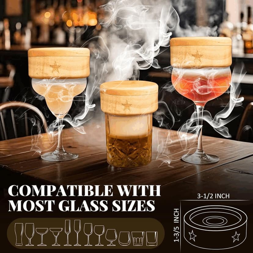Bourbon Whiskey Smoker Kit with Torch - Old Fashioned Cocktail Smoker Kit with 2 Whiskey Glasses, 6 Wood Chips - Valentines Anniversary Birthday Gifts for Men Dad Husband Boyfriend (No Butane) B0F4N3FSH4