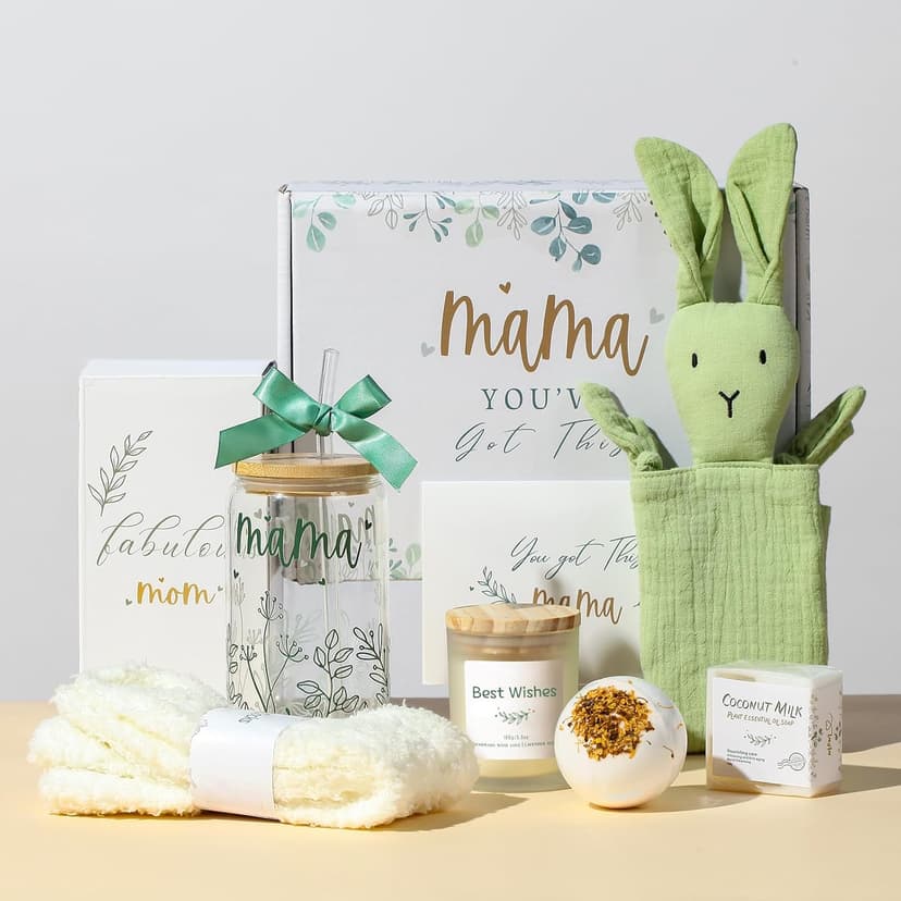 New Mom Gift Basket, Mommy Postpartum Care Package for Expecting & First-Time New Moms, Mom to be, Baby Shower, Gender Reveal & After-Birth Gift Set