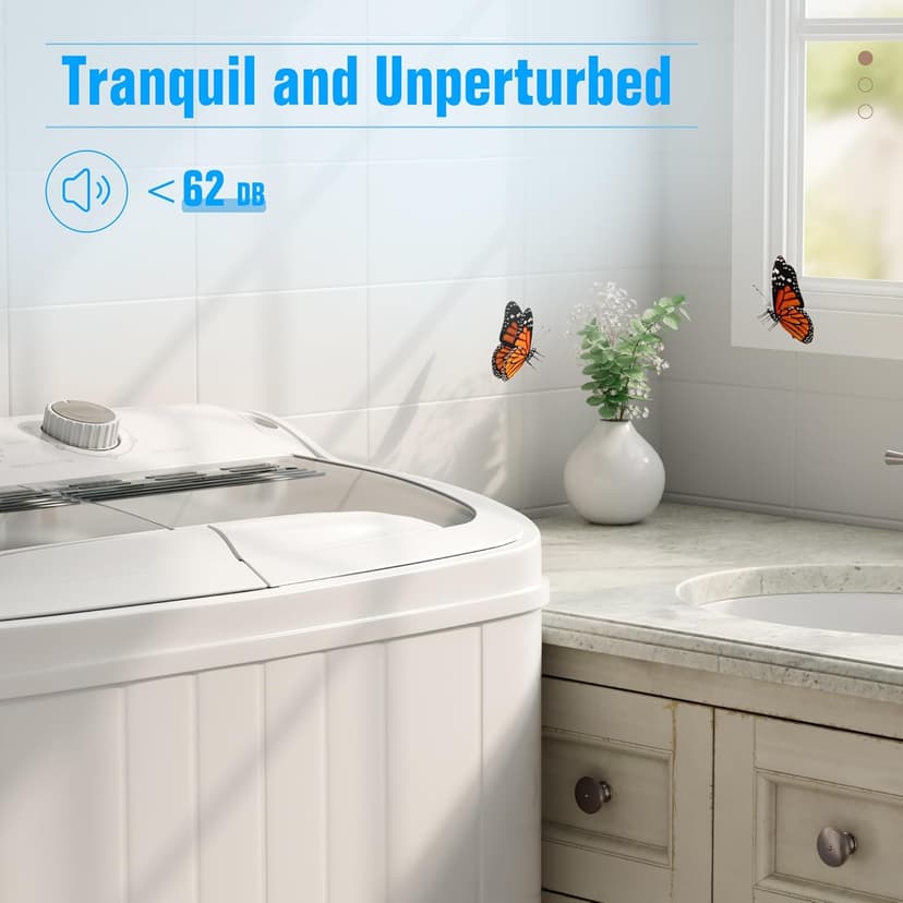 Superday Portable Washing Machine with Longer Hose, 16 Lbs Compact Mini Washer and Dryer Combo,Twin Tub Washing Machine Laundry Compact Washer spinner Combo for Apartments RVs and Dorms(Grey)