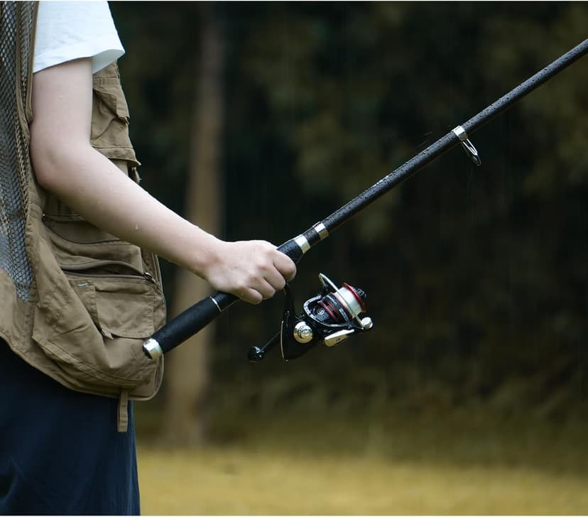 Fishing Pole Combo, 6.9ft 2Pcs Telescopic Rods Set, Collapsible Carbon Fiber Fishing Rod, Spinning Reel Set with Carrier Bag Freshwater Fishing Rod and Reel Combos Kits