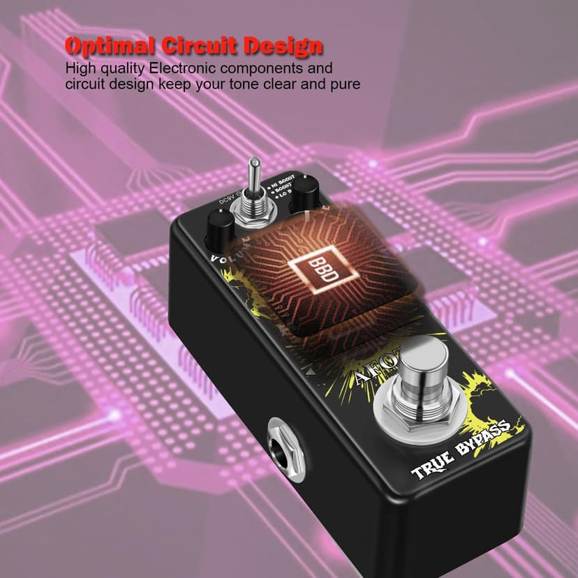 AFOT Vintage Distortion Pedal, Metal Distortion Pedal 3 Working Modes, Warm Smooth Wide Range of Vintage Distortion Sound, Mini Effect Pedal True Bypass