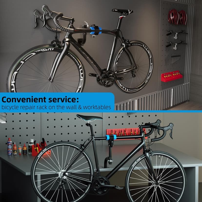 Urban Deco Bike Repair Stand Bench Mount Bike Stand Wall Mounted Bike Work Stand Bicycles Maintenance Rack Bike Clamp for Road Mountain Bike,Road Bike (13.6 inch Curved)