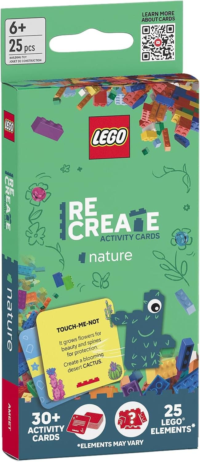 LEGO Recreate Activity Cards – Nature | Creative Building Game with 30+ Activity Cards & 25 LEGO Elements | Ages 6+