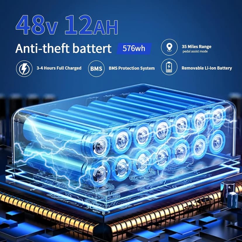 Folding Electric Bike for Adults, Peak 750W Motor,23MPH Max Speed Foldable Electric Bicycles,14" Ebike, 48V12AH Battery 35 Miles PAS Range Mini E Bikes for Adults and Teens