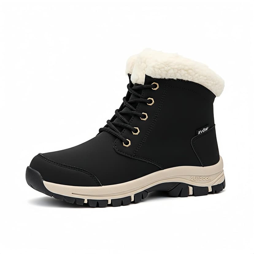 KVOW Women's Waterproof Insulated Winter Hiking Boots,Cute Snow Boots for Women Warm Comfortable Anti-Slip Ankle Boots for Outdoor Work,Walking & Cold Weather