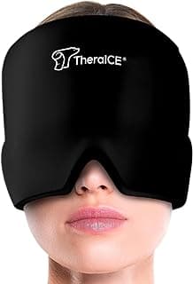 Soothing Cold Compress Gel for Sinus Tension, Stress, Hangover and Puffy Eyes, a Great Birthday Gift for Mom or Her TheraICE Migraine Relief Cap, Headache Hat Ice Pack Mask, Cooling Head Wrap B082WN9NJL