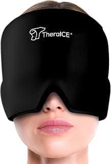 Soothing Cold Compress Gel for Sinus Tension, Stress, Hangover and Puffy Eyes, a Great Birthday Gift for Mom or Her TheraICE Migraine Relief Cap, Headache Hat Ice Pack Mask, Cooling Head Wrap B082WN9NJL