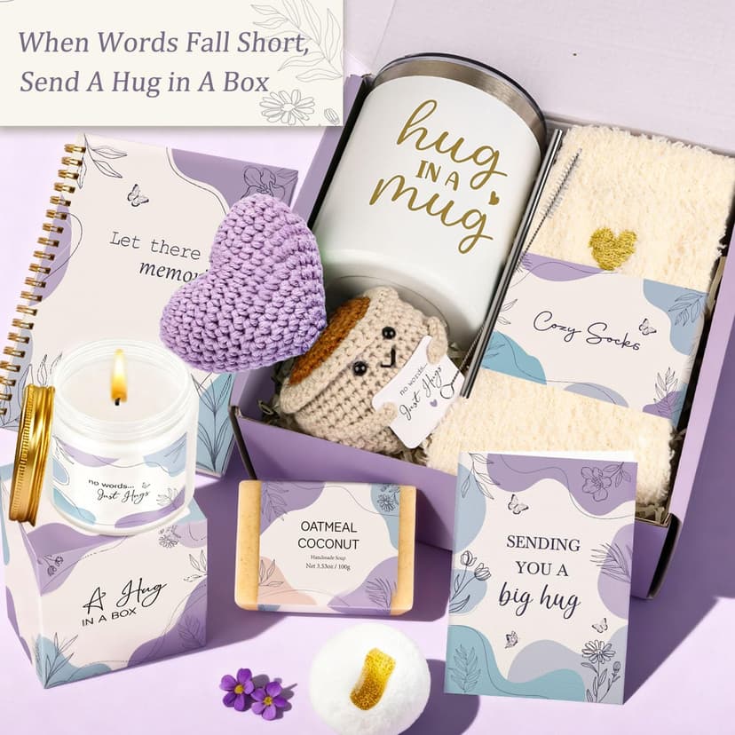Giftota Sympathy Gifts Baskets for Women – Hug in a Box Care Package Sympathy Gifts for Loss of Loved One, Miscarriage Gift, Sorry Your Loss, Memorial Condolences Grief Bereavement Present for Loss