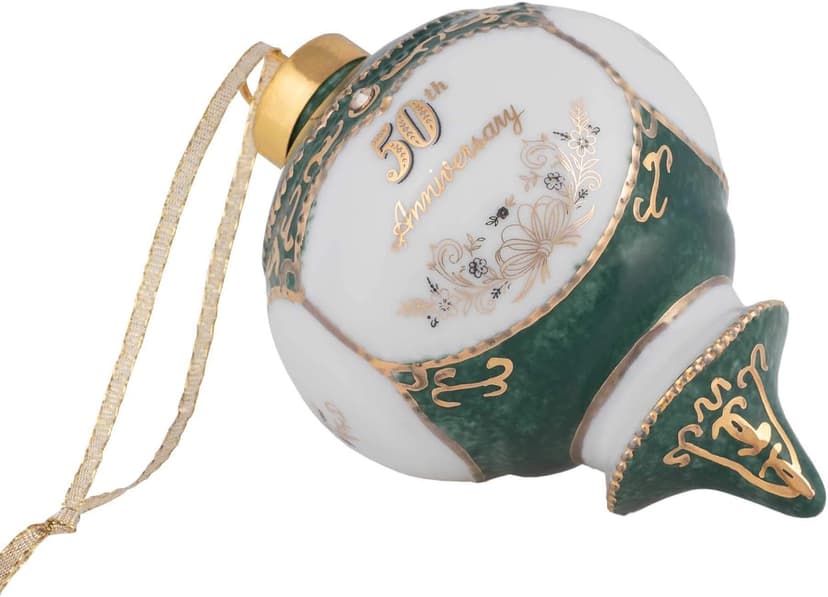 CBE Happy 50th Wedding Anniversary Victorian 4.5 Inch Porcelain Hanging Ornament B06XHQ5J2W