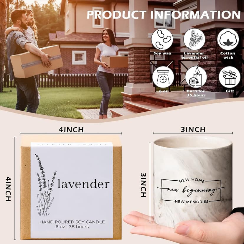 Freejac House Warming Gifts New Home Housewarming Gift for Women Men Friend New Home Gift Ideas New Homeowner Gifts House Warming Decoration Party Decor Porcelain Ceramics Scented Candle B0B66HD4PW