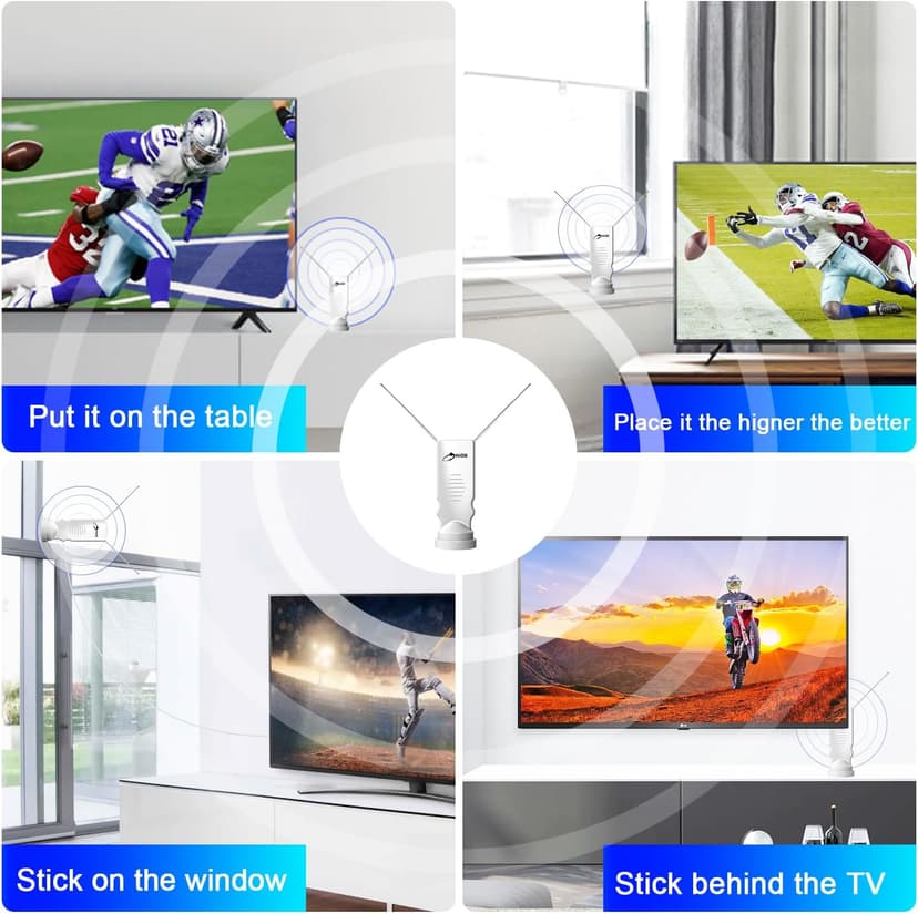 2025 Digital Rabbit Ear Antenna - Indoor Smart Long Distance Reception, Supports 4K 8K 1080p Local Channels