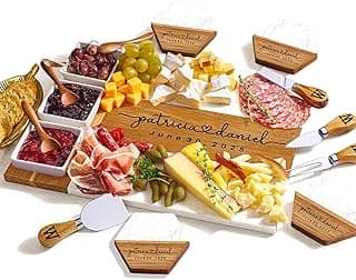 Personalized Charcuterie Board Gifts for Couples, Custom Wedding Gift Ideas, Cheese Board Engagement Gifts, Serving Tray Gift Set