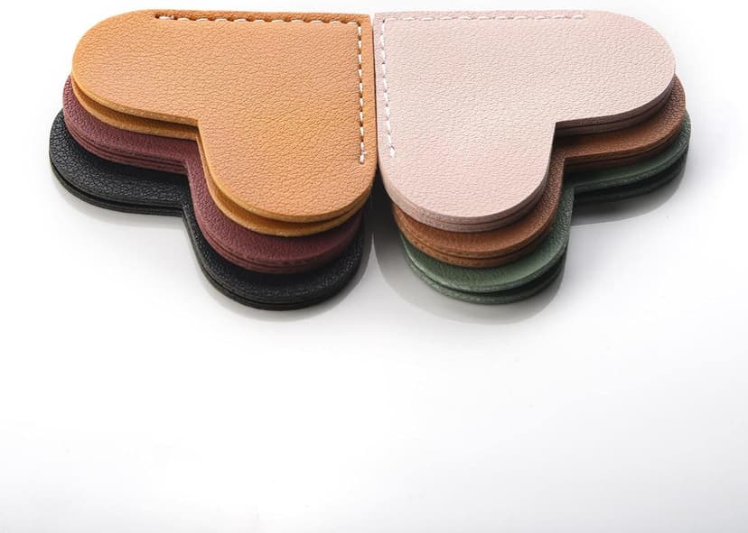 Leather Heart Bookmarks, Wayzton Corner Page Book Accessories for Women, Kids, Cute Handmade Reading Gifts