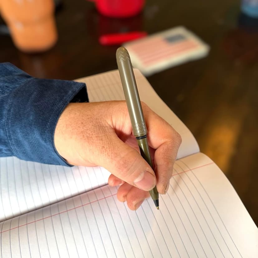 The USA Made Pocket Pen – 8 Pack – compact, affordable, lightweight, EDC black ink ballpoint pen – waterproof and floats – carries small, writes big (Flat Dark Earth)
