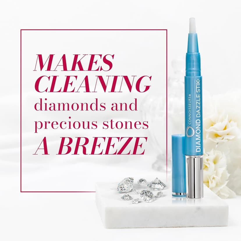 CONNOISSEURS Diamond Dazzle Stik - Portable Diamond Cleaner for Rings and Other Jewelry - Bring Out The Sparkle in Your Diamonds and Precious Stones