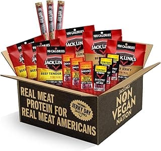 Jack Link's Beef Jerky Gift Basket Variety Pack - Includes Jerky, Meat Sticks, and Beef Steaks, Great Gift for Men, Perfect Hunting Trip Snacks, 15-Piece Assorted Meat Snack Pack