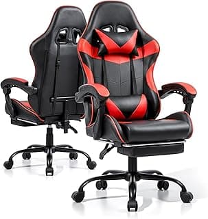 Gaming Chair with Footrest and Lumbar Support, Height Adjustable Chair with 360°Office Desk Chair,Heavy Duty 330lbs Computer Chair for Adults