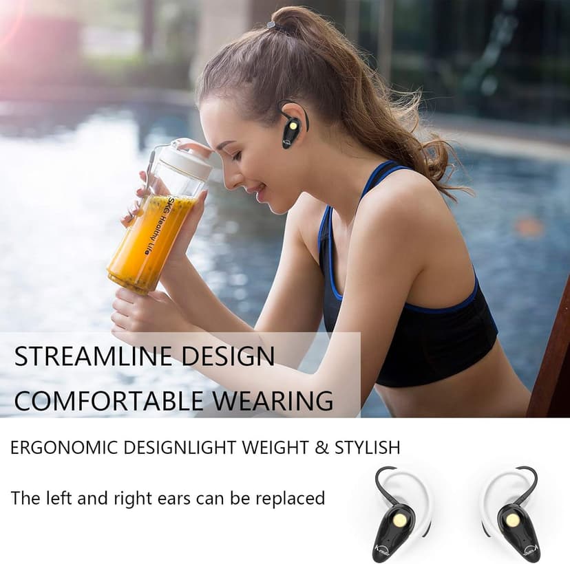 Kendir Bluetooth Headset, V5.0 Ultralight Wireless Headphone Cell Phone Earpiece with Mic Headsetcase,Volume Control, Handsfree Earbud,Compatible with Android/iPhone/Smartphones/Laptop