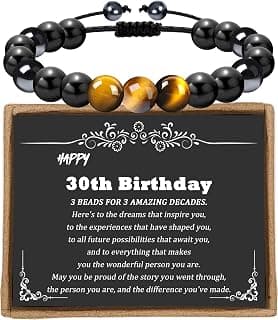 Adjustable Triple Protection Bracelet with Inspirational Card and Gift Box, Birthday Gifts for Him Boys Men Boyfriend Sereney 9-60 Year Old Boy Birthday Gifts, Bracelet for Brother Men and Son B0CD7PTWG4