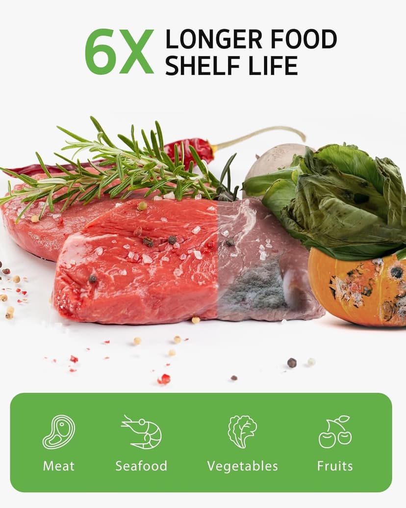 [2025 Upgraded] Syntus 11" x 150' Vacuum Sealer Bags for Food with Cutter, Vacuum Sealer Bags Roll Keeper BPA-free Heavy-duty Commercial Grade for Food Storage, Meal Prep and Sous Vide