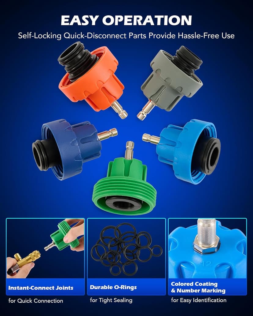 Orion Motor Tech Coolant Pressure Tester Kit, 31pc Master Coolant Vacuum Refill Kit with 23 Radiator Adapters, Radiator Cooling System Pressure Tester Kit with Vacuum Pump Vacuum Purge & Refill Tool